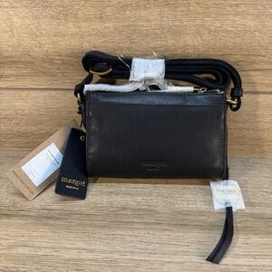 Margot Aiden Wallet On The String Black Leather Crossbody Phone Card Holder